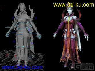 永恒之塔AION魔女带骨骼绑定的模型的图片