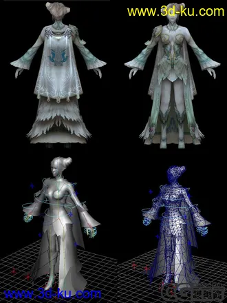 永恒之塔AION天族女带骨骼绑定的模型的图片