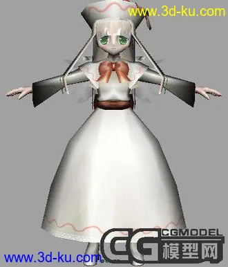 3D打印模型白裙小MM的图片