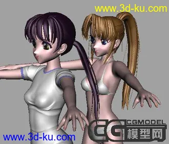 3D打印模型脱的半光的双胞胎女孩的图片