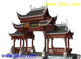 3D打印模型仿古牌楼设计的图片