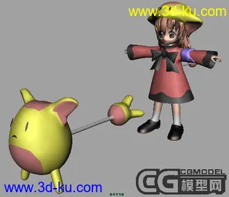 3D打印模型小LOLI和她的怪宠物的图片