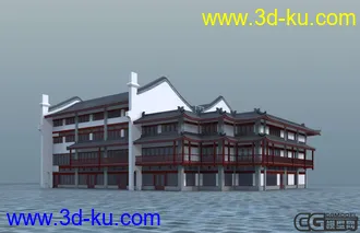 3D打印模型川西古建精模（带贴图）的图片