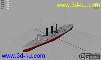 一艘老式巡洋舰模型的图片