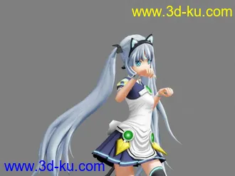 3D打印模型卡通猫女 猫耳MM的图片