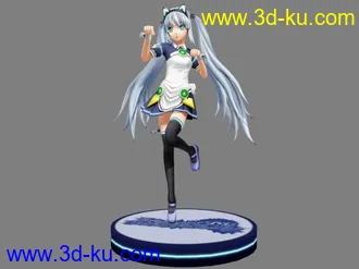 3D打印模型卡通猫女 猫耳MM的图片