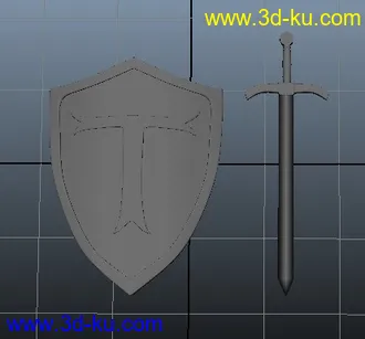 3D打印模型剑、盾牌的图片