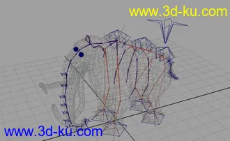3D打印模型大象+骨骼绑定的图片