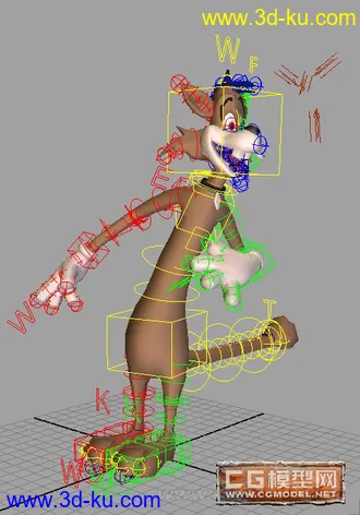 3D打印模型一个精致的卡通形象，作了比较完备的骨骼设置。大家学习下。（maya）的图片