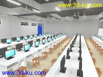 3D打印模型电脑教室房的图片