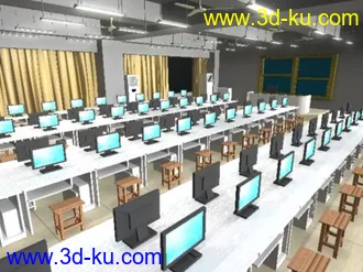 3D打印模型电脑教室房的图片