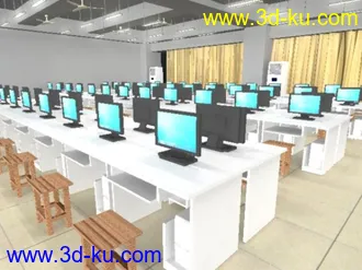 3D打印模型电脑教室房的图片