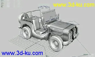 3D打印模型吉普车型号未知，带绑定，可以满足各种动画需要。的图片