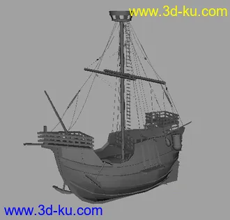 3D打印模型古船的图片