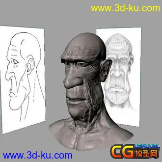 国外NB夸张头部模型，带法线贴图，的图片