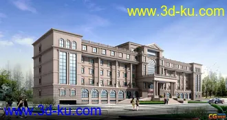 发两个欧式办公楼模型的图片