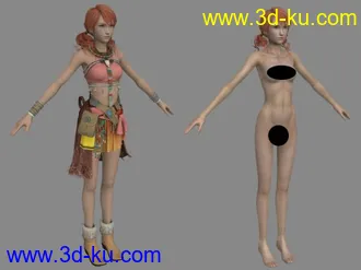 3D打印模型最终幻想13 香草·戴亚·欧尔巴 Vanille·Dia·Oerba（含人体）的图片