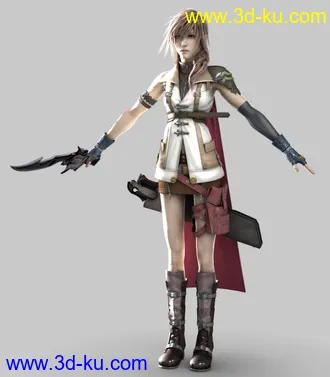 3D打印模型最终幻想13 女主角 冷酷美人,雷霆 Lightning (Claire Farron)的图片