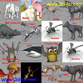 3D打印模型may动画师必备的动物绑定文件的图片
