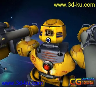 3D打印模型带武器的机器人的图片