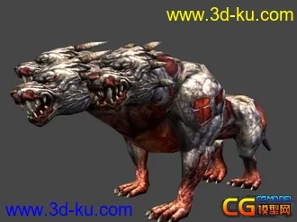 3D打印模型三头狼的图片