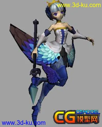 3D打印模型带翅膀的女战士的图片