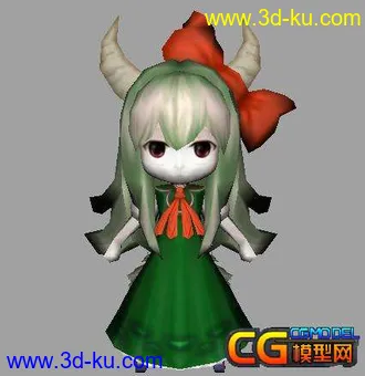 3D打印模型牛角小女孩的图片