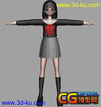 3D打印模型眼镜学生妹的图片