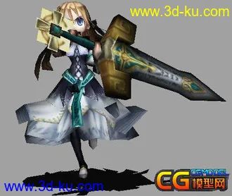 3D打印模型耍剑的少女的图片