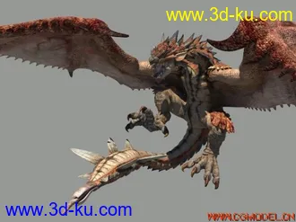 怪物猎人-雄红龙MAYA2011 模型的图片
