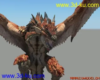 怪物猎人-雄红龙MAYA2011 模型的图片