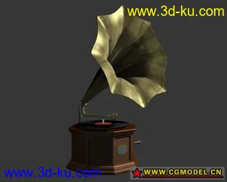 3D打印模型发一个留声机的静物组合 完整工程文件的图片