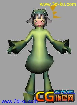 3D打印模型害羞的绿裙小萝莉的图片
