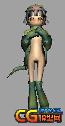 害羞的绿裙小萝莉模型的图片2