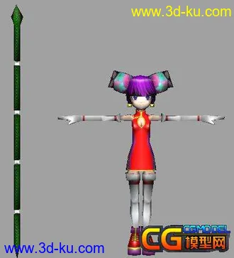 3D打印模型中国功夫女孩的图片