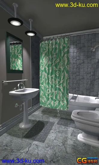 贡献一个洗手间模型，一个舞台模型的图片