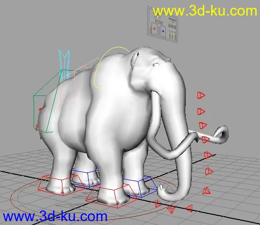 国外高手——冰河世纪角色猛犸象的绑定文件模型的图片1
