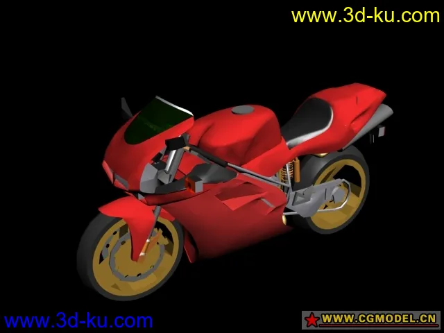 max红色摩托和一架单车模型的图片2