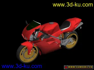 3D打印模型max红色摩托和一架单车的图片