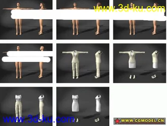 3D打印模型一个女人和她的衣服鞋子(精模)的图片