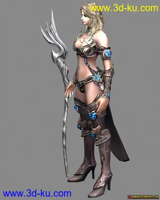 3D打印模型金发妖娆(带贴图)的图片