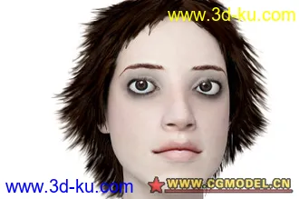 清纯短发美女头部模型的图片