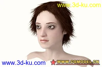 清纯短发美女头部模型的图片