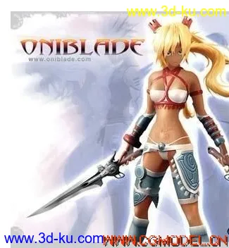 3D打印模型鬼刃（奥妮之刃）女主低模的图片