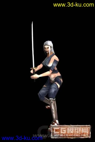 3D打印模型武侠人物低模， 带人物骨骼和动作的图片