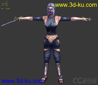 3D打印模型武侠人物低模， 带人物骨骼和动作的图片