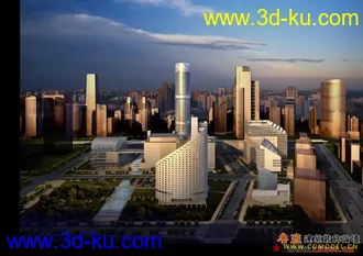 【转】水晶石建筑工程室外经典模型附贴图相机灯光参数------中央电视台的图片