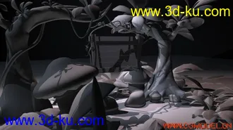 3D打印模型渲染树木的图片