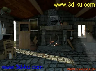 3D打印模型小房子带灯光素材的图片