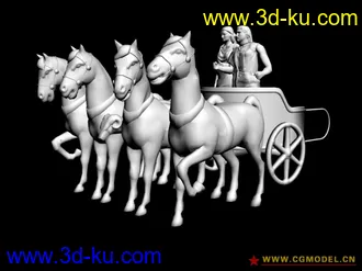 3D打印模型经典马拉车雕塑的图片